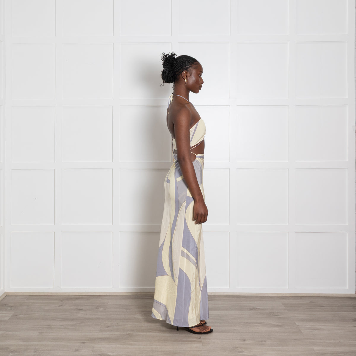SIR the Label Yellow and Lilac Silk Cutout Co-Ord