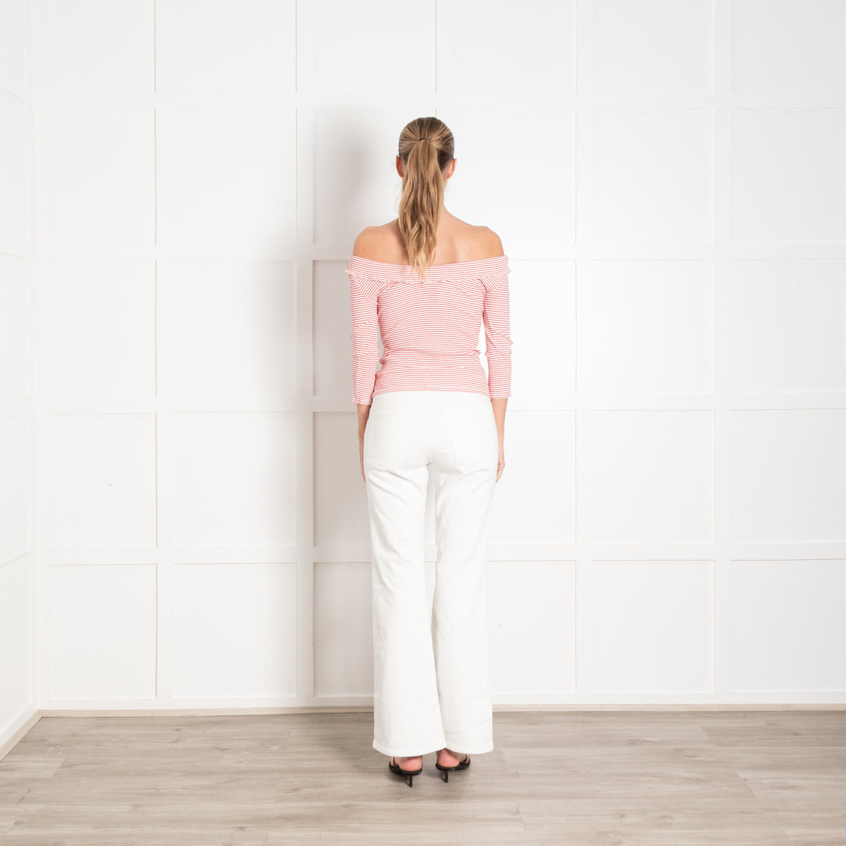 Claudie Pierlot Micro Stripe Ruffle Top