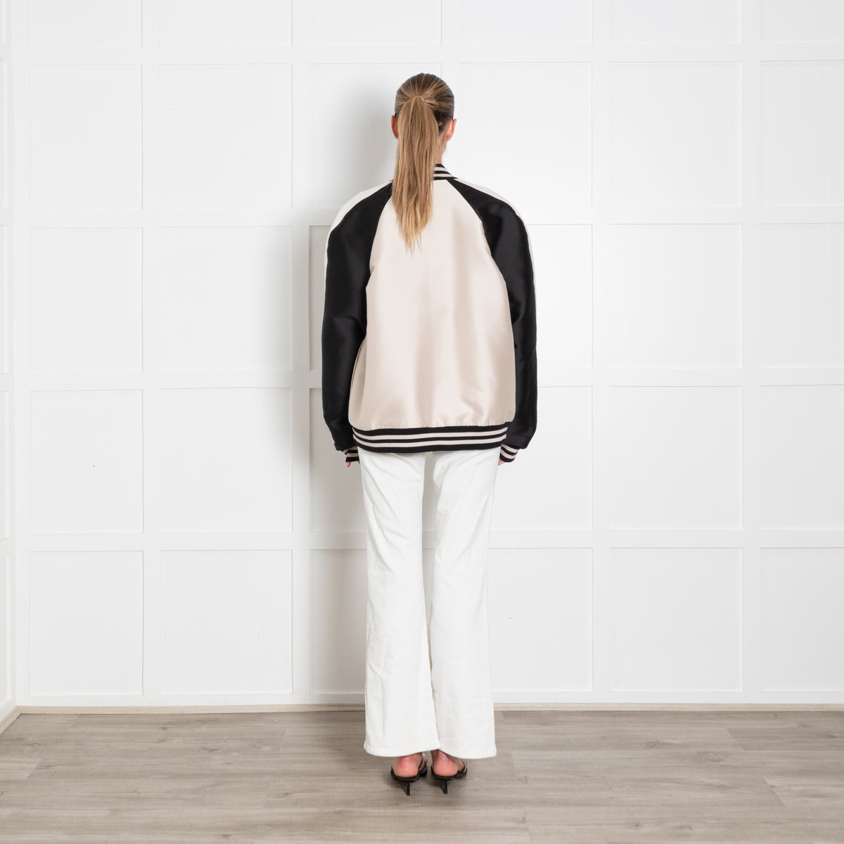 Stella McCartney Lorinda Tiger Embroidered Satin Bomber Jacket