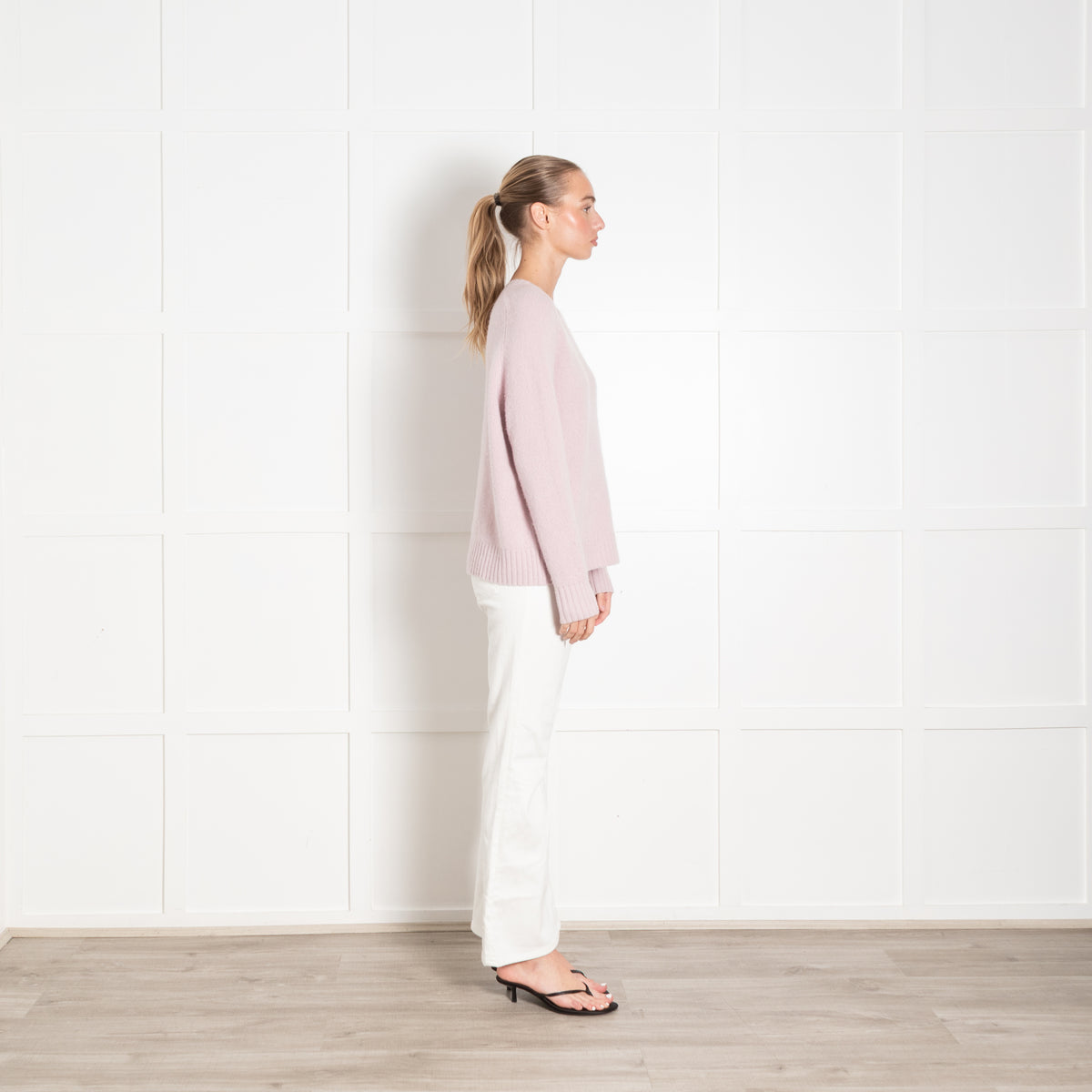 Joseph Blush Pink Cashmere V-Neck Sweater
