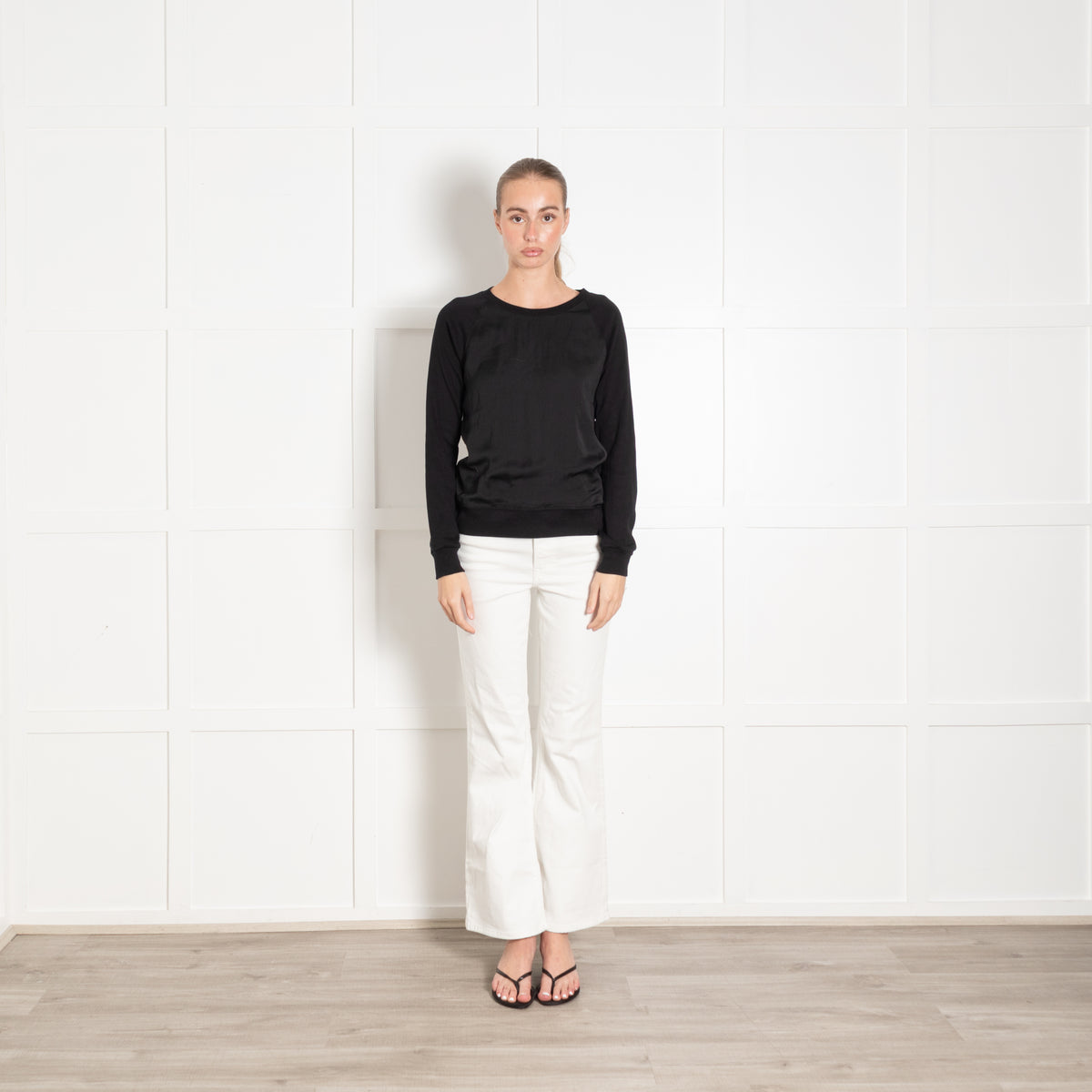 Me+Em Black Long Sleeve Raglan Top