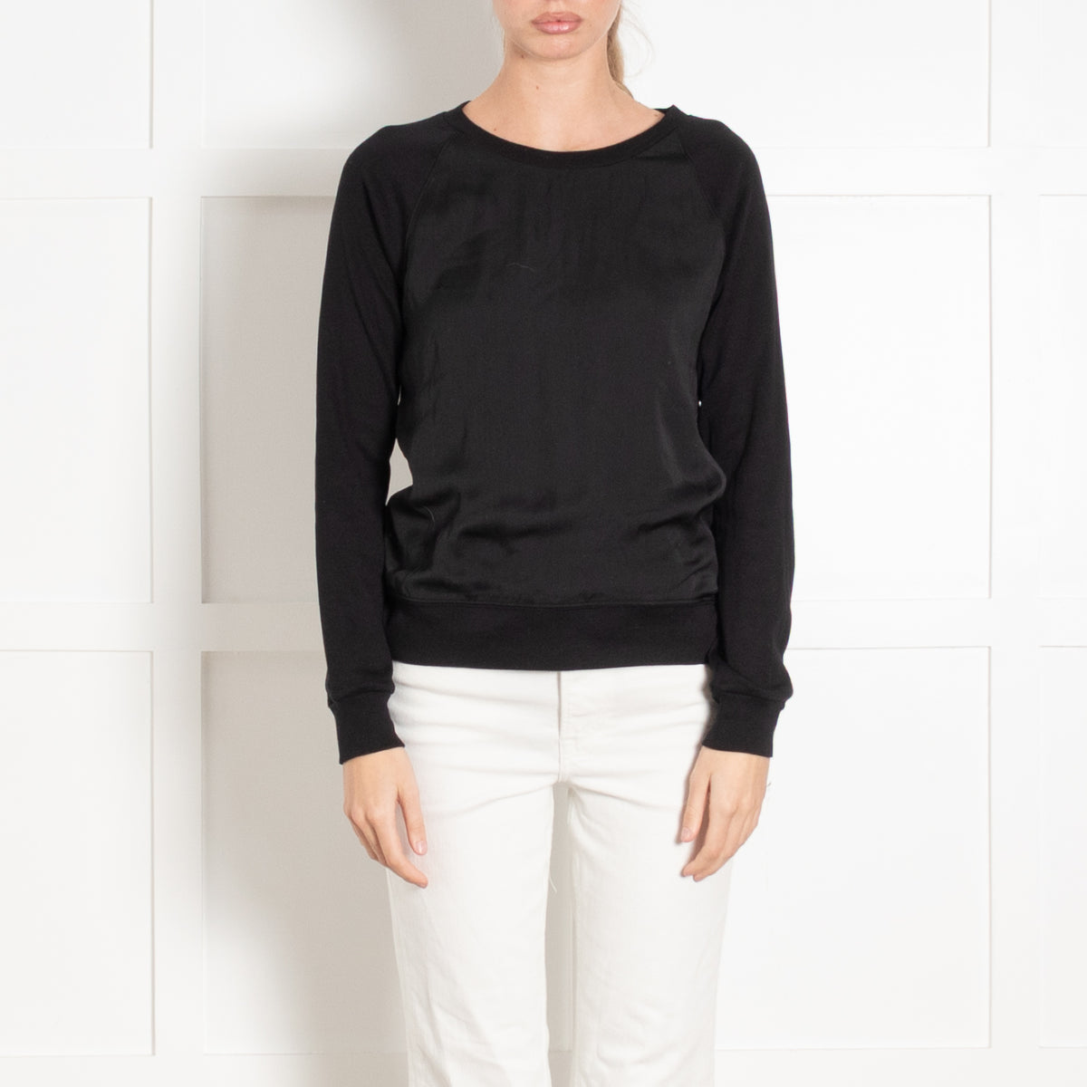 Me+Em Black Long Sleeve Raglan Top