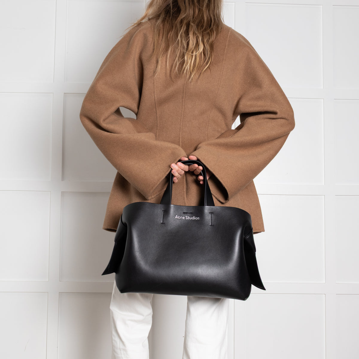 Acne Studios Black Leather Musubi Knot Tote