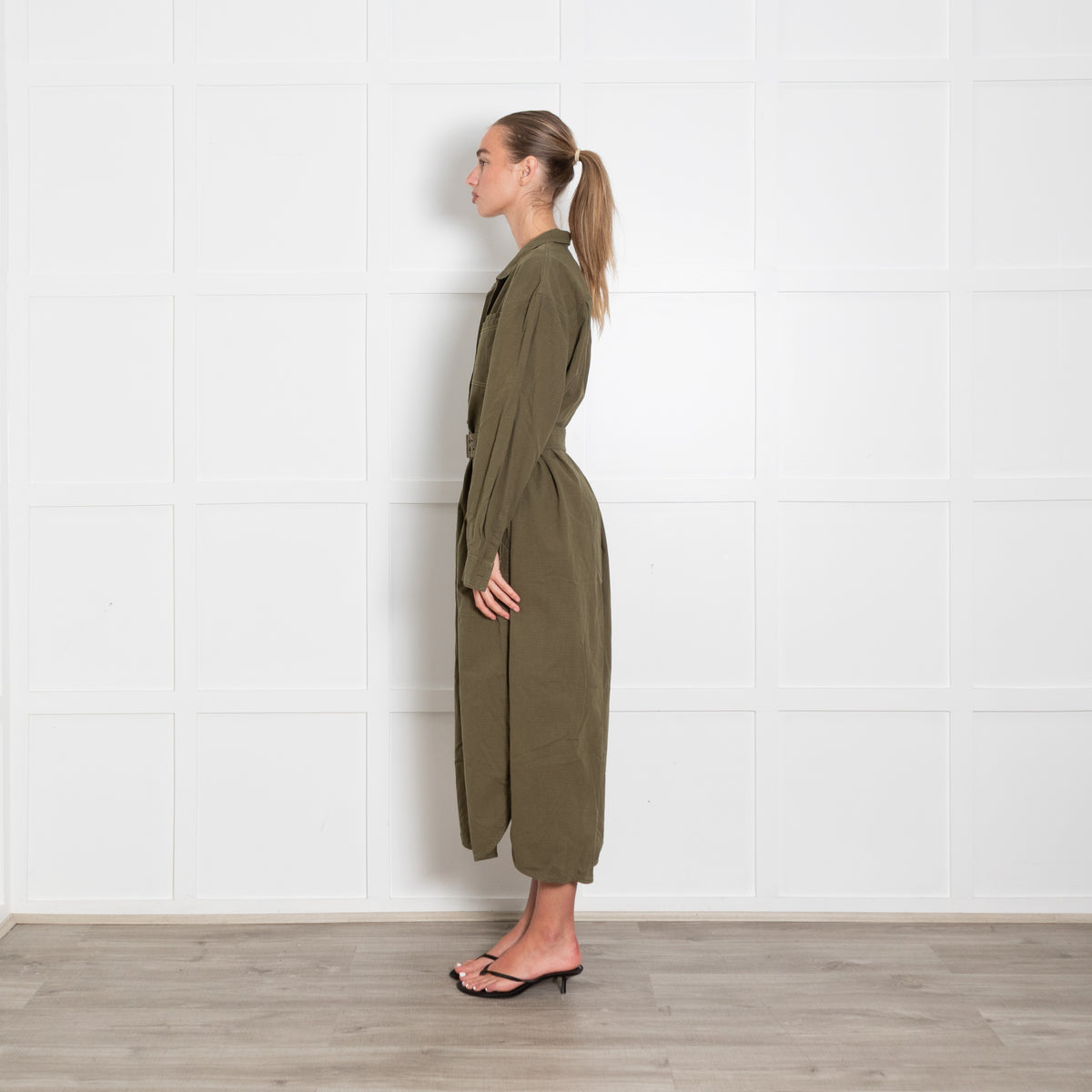 Wiggy Kit Khaki Shirt Dress