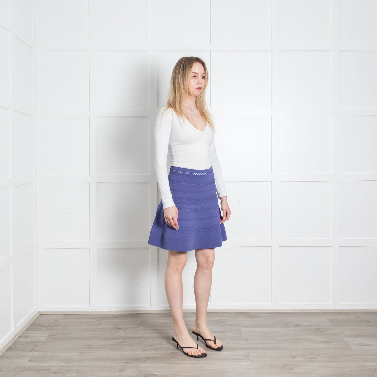Sandro Purple Knit Mini Skirt