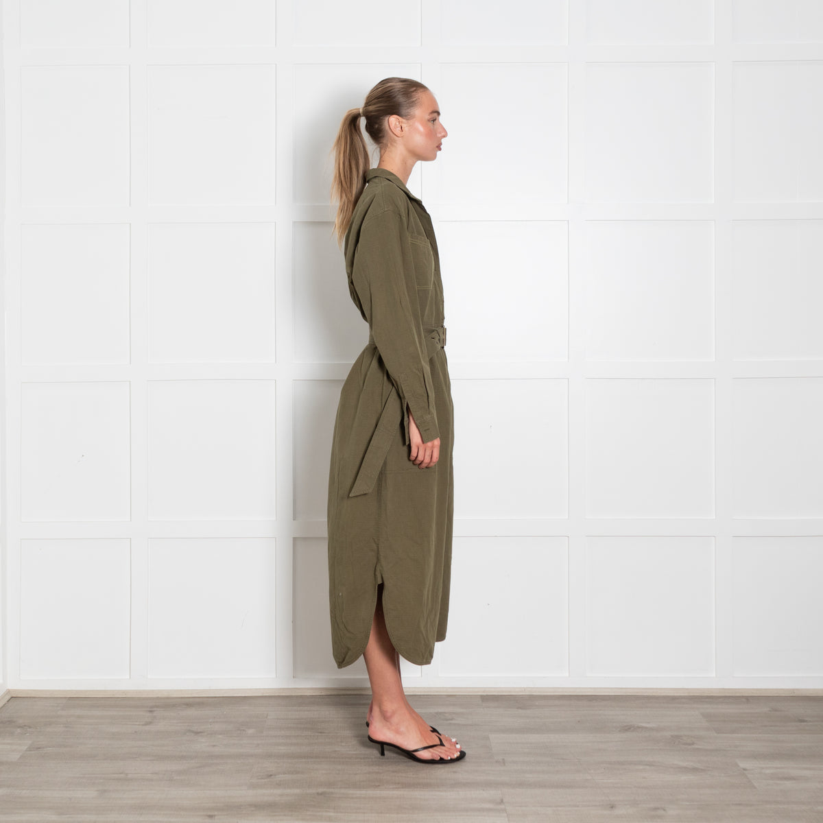 Wiggy Kit Khaki Shirt Dress