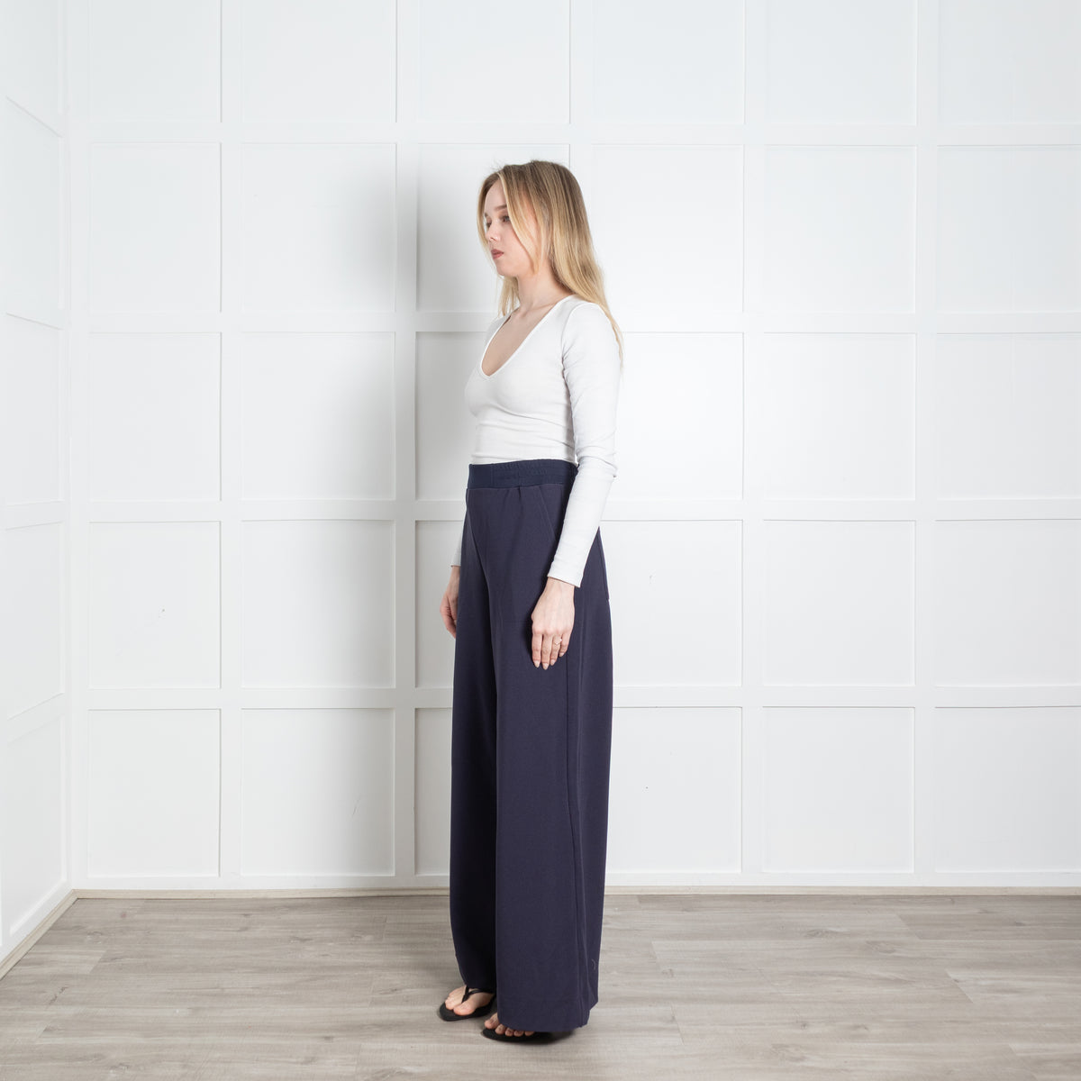 Me + Em Navy Blue Wide Leg Joggers