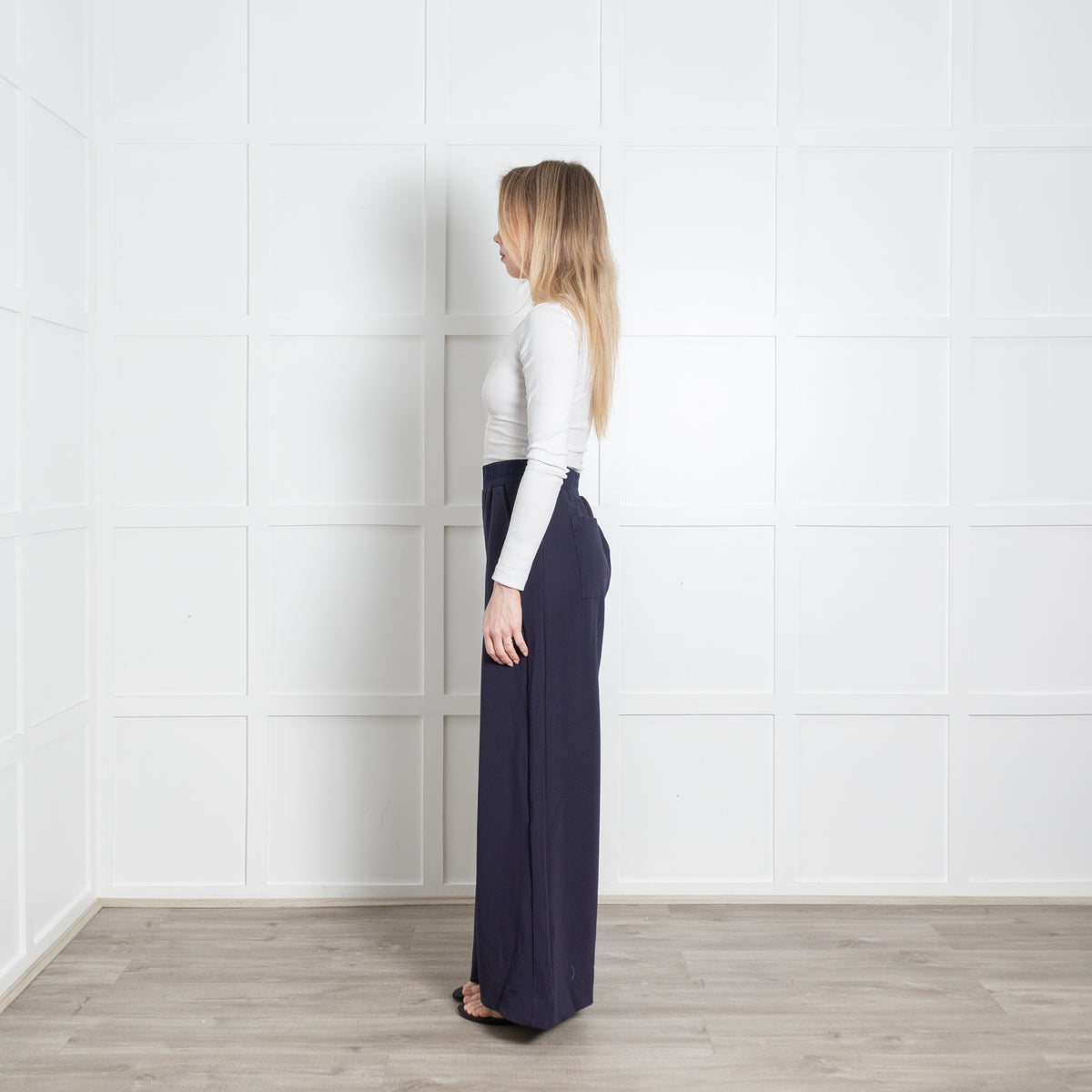 Me + Em Navy Blue Wide Leg Joggers