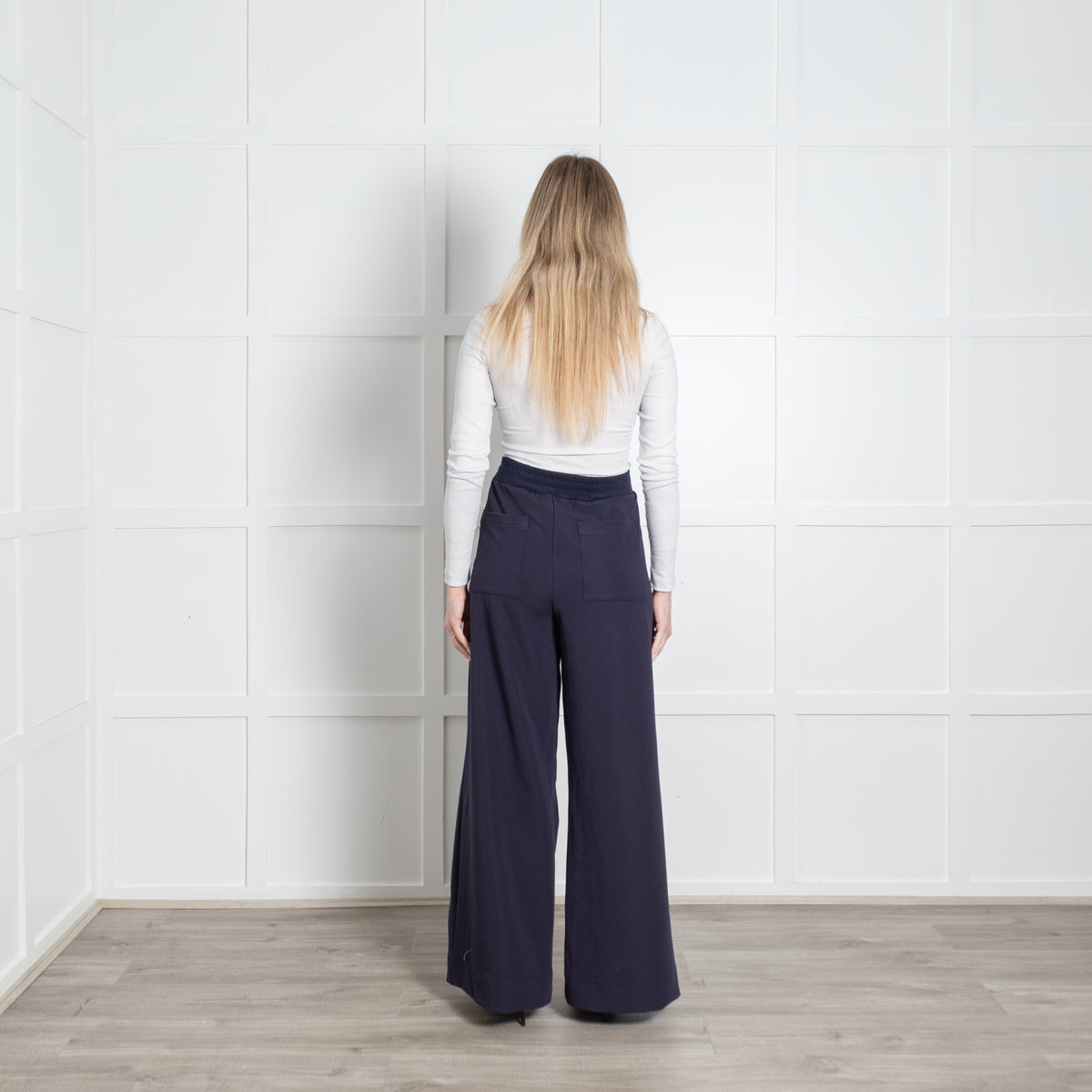 Me + Em Navy Blue Wide Leg Joggers