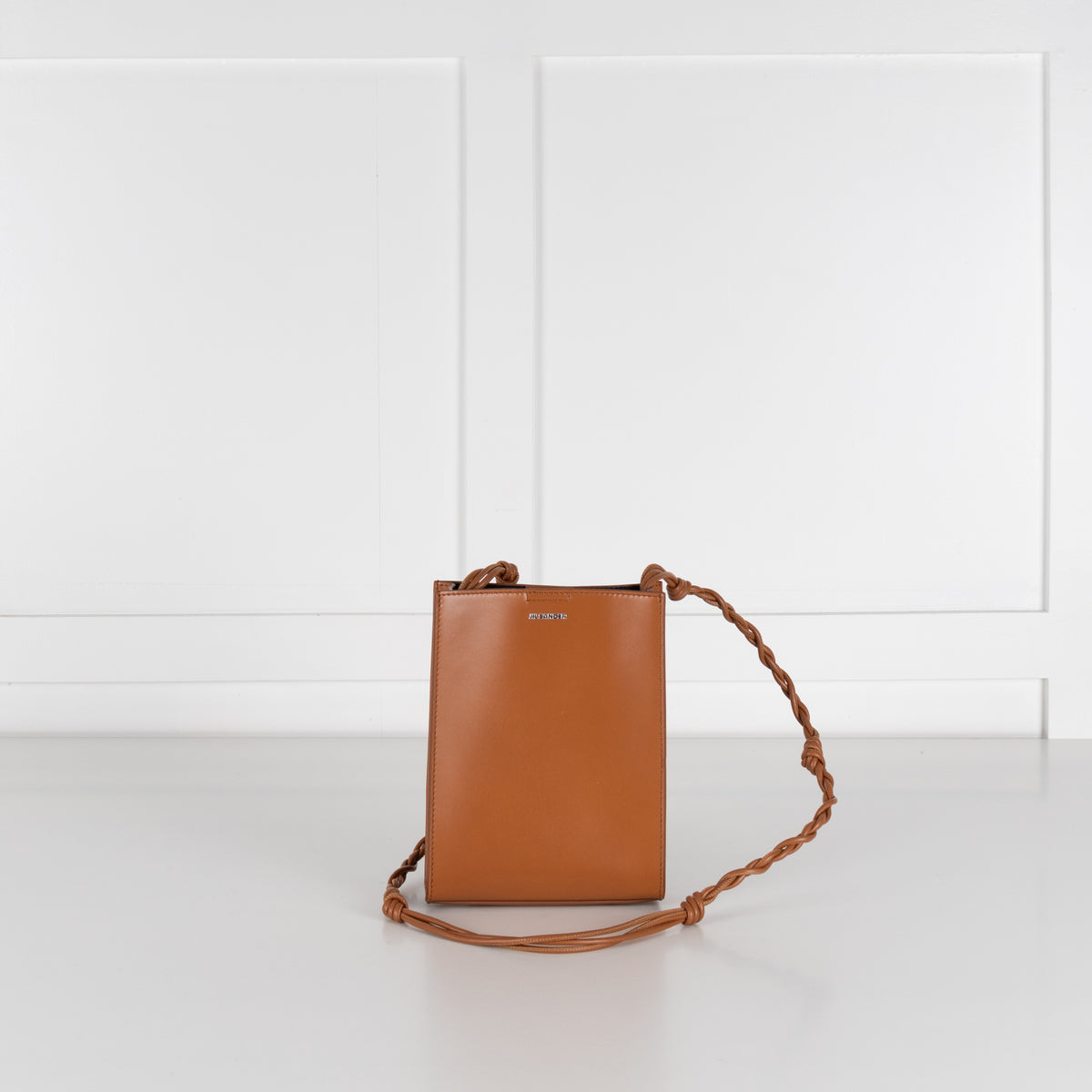 Jil Sander Tan Leather Braided Strap Small Bag