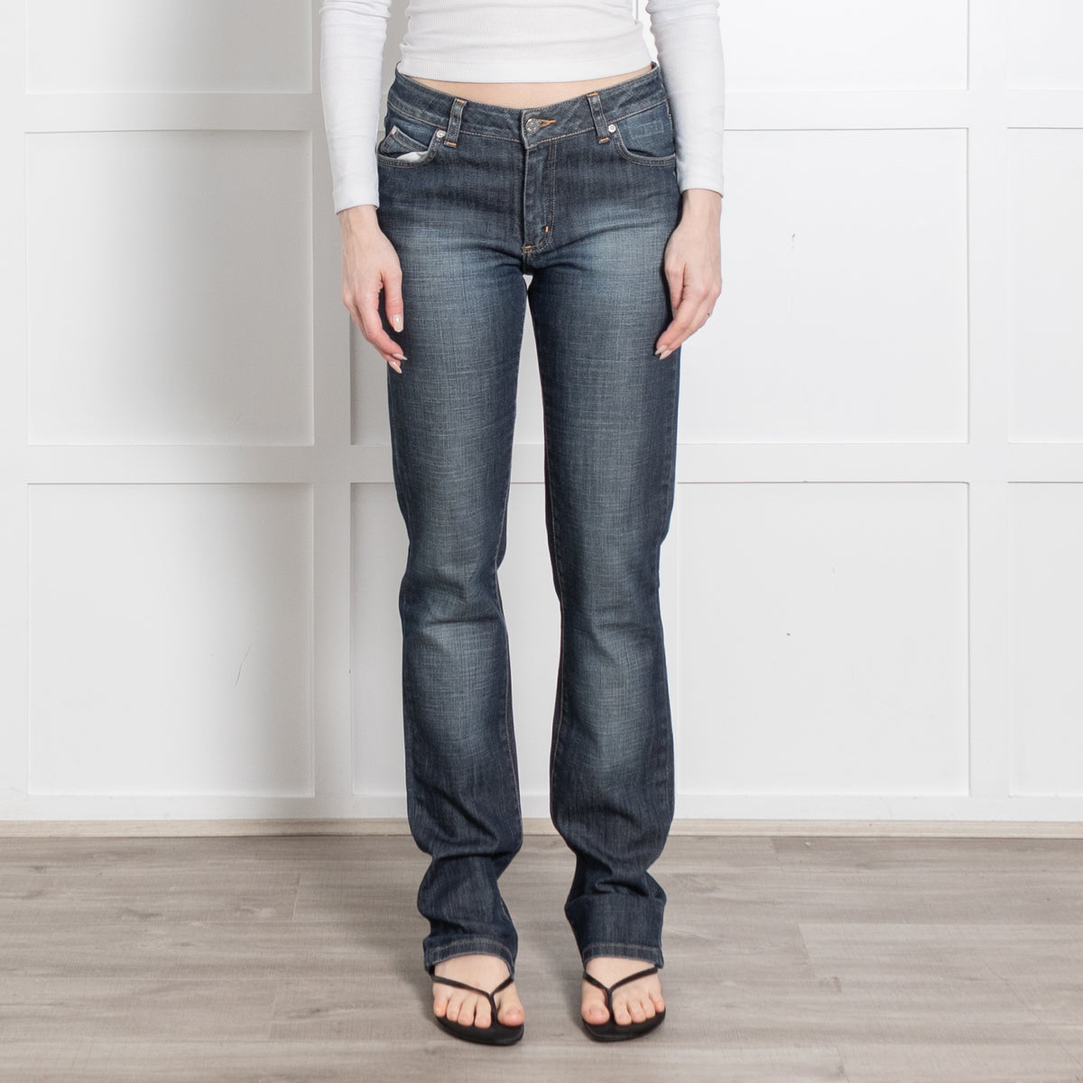 Acne Blue Denim Straight Leg Jeans