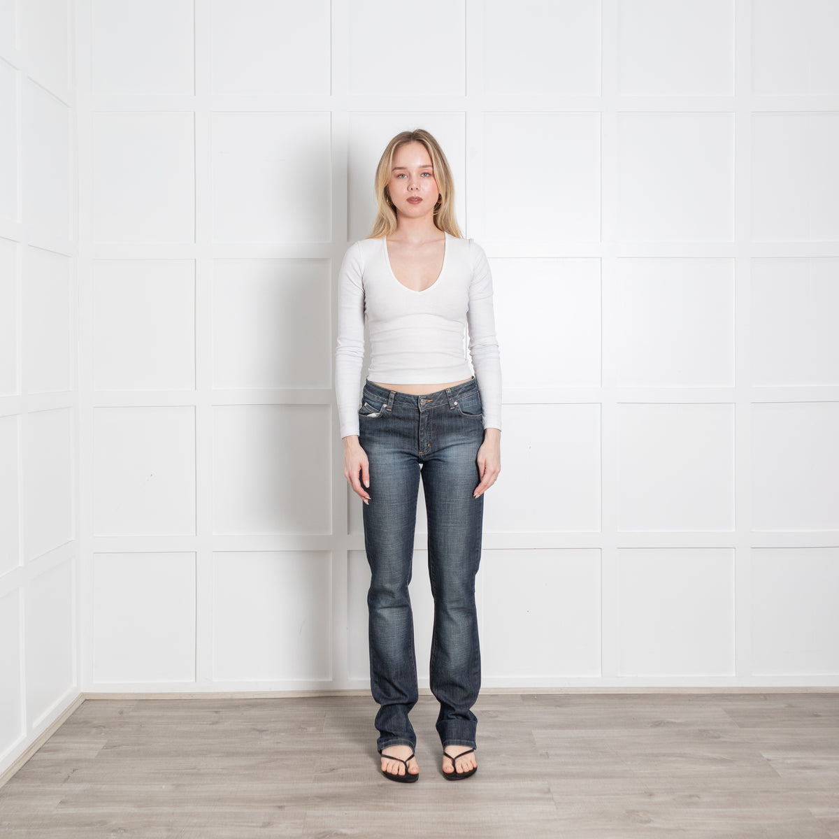 Acne Blue Denim Straight Leg Jeans