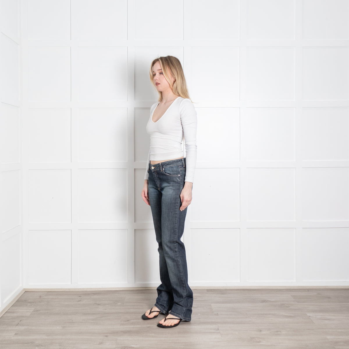 Acne Blue Denim Straight Leg Jeans