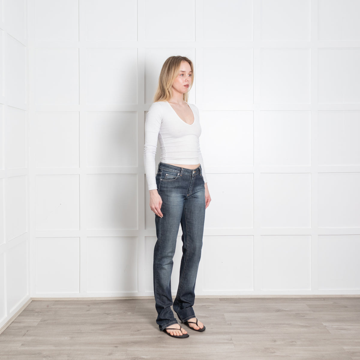 Acne Blue Denim Straight Leg Jeans