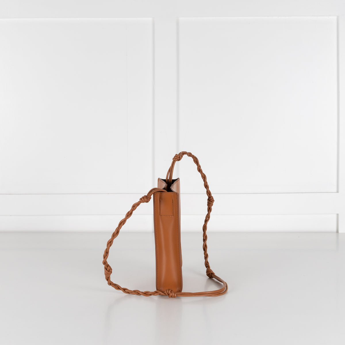 Jil Sander Tan Leather Braided Strap Small Bag