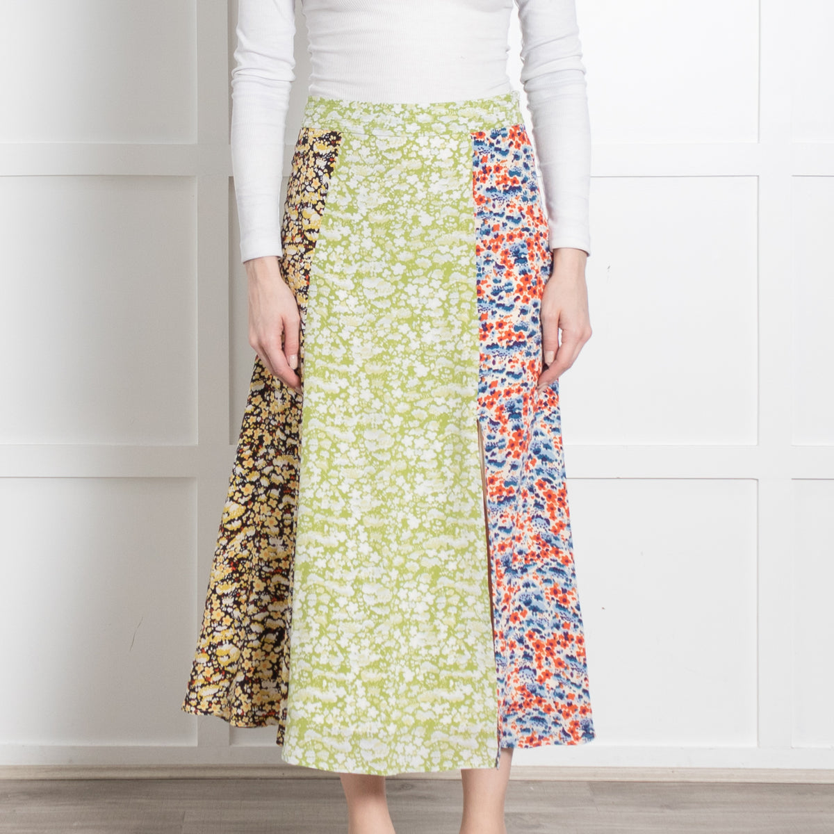 Stine Goya Multicolour Floral Front Slit Midi Skirt