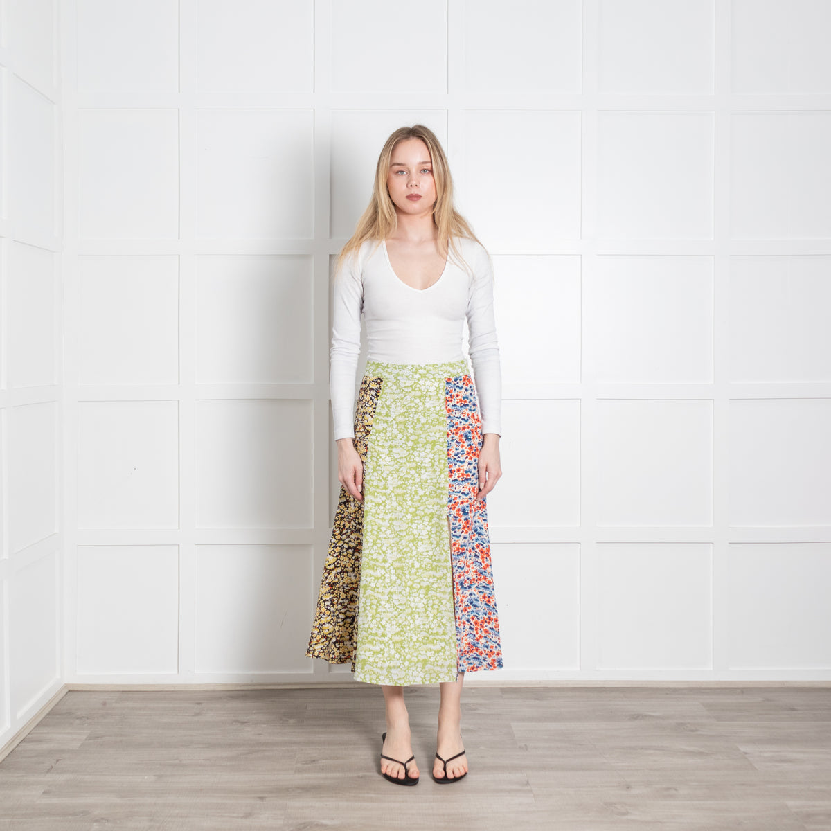 Stine Goya Multicolour Floral Front Slit Midi Skirt