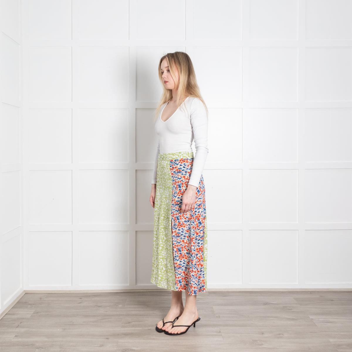 Stine Goya Multicolour Floral Front Slit Midi Skirt