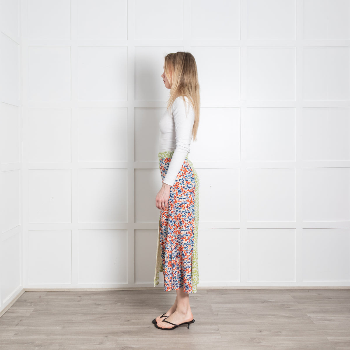 Stine Goya Multicolour Floral Front Slit Midi Skirt