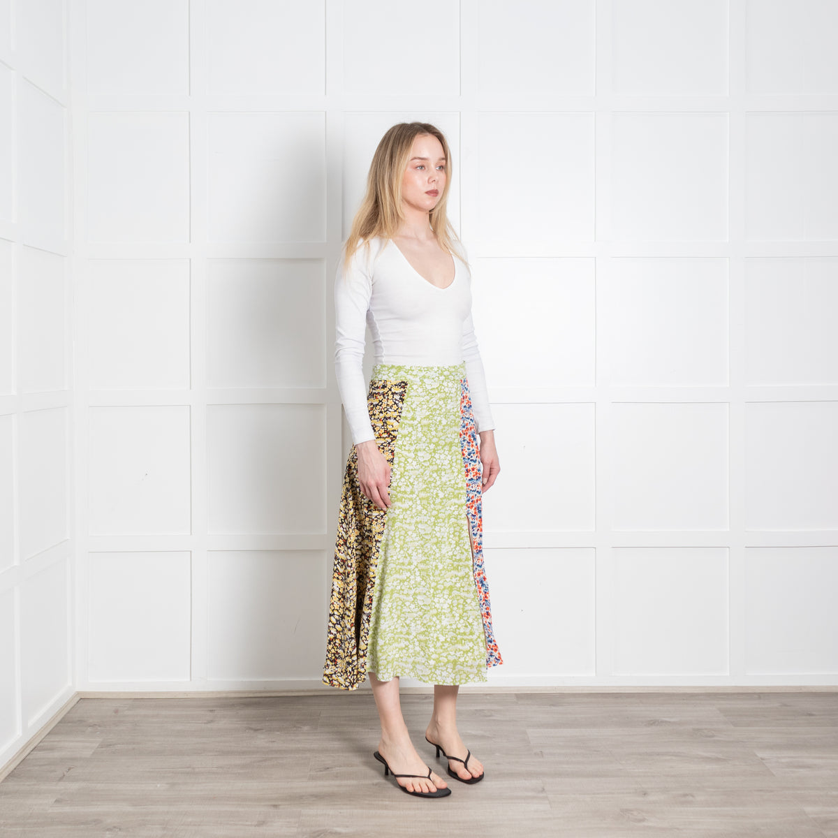 Stine Goya Multicolour Floral Front Slit Midi Skirt