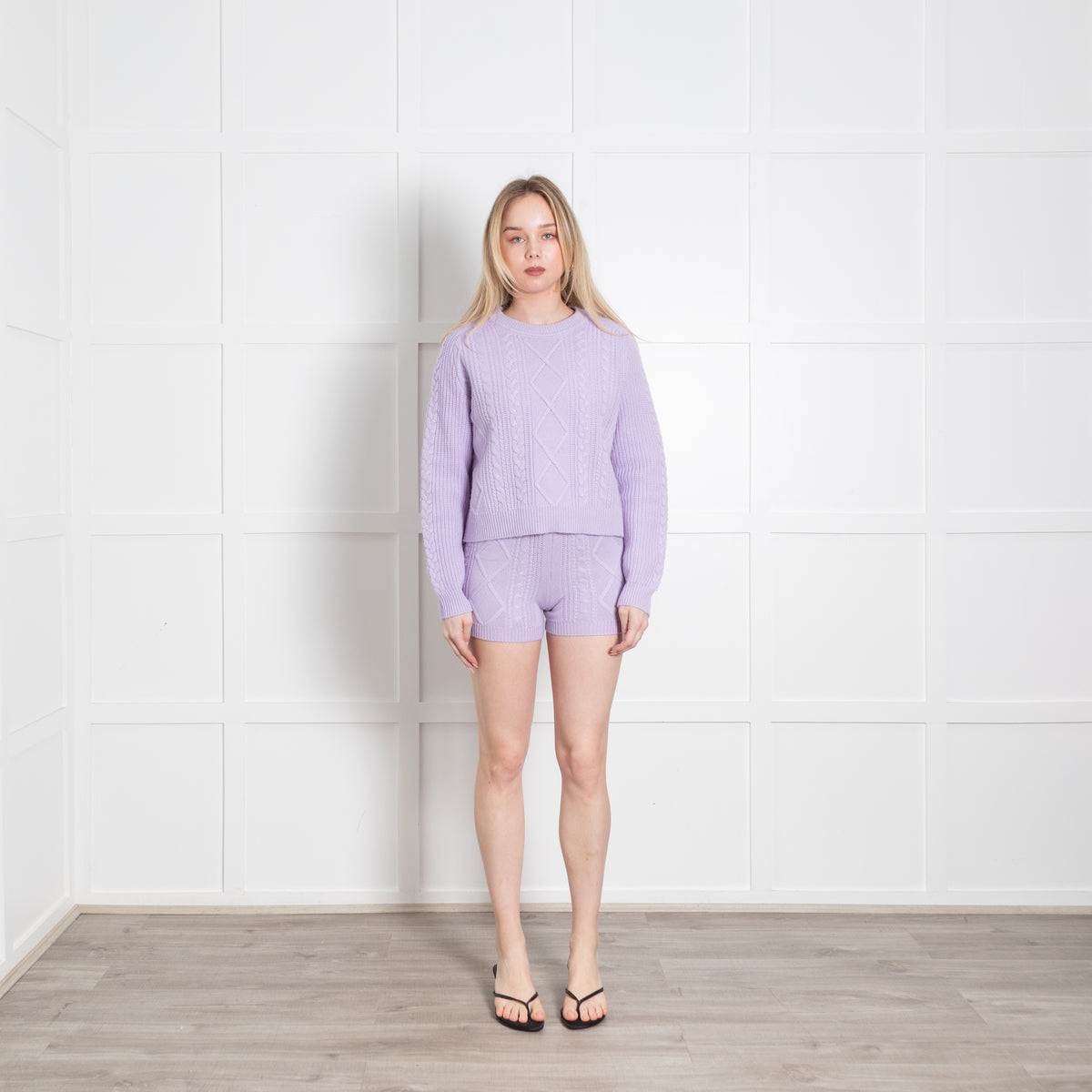Claudie Pierlot Lilac Knit Cable Shorts