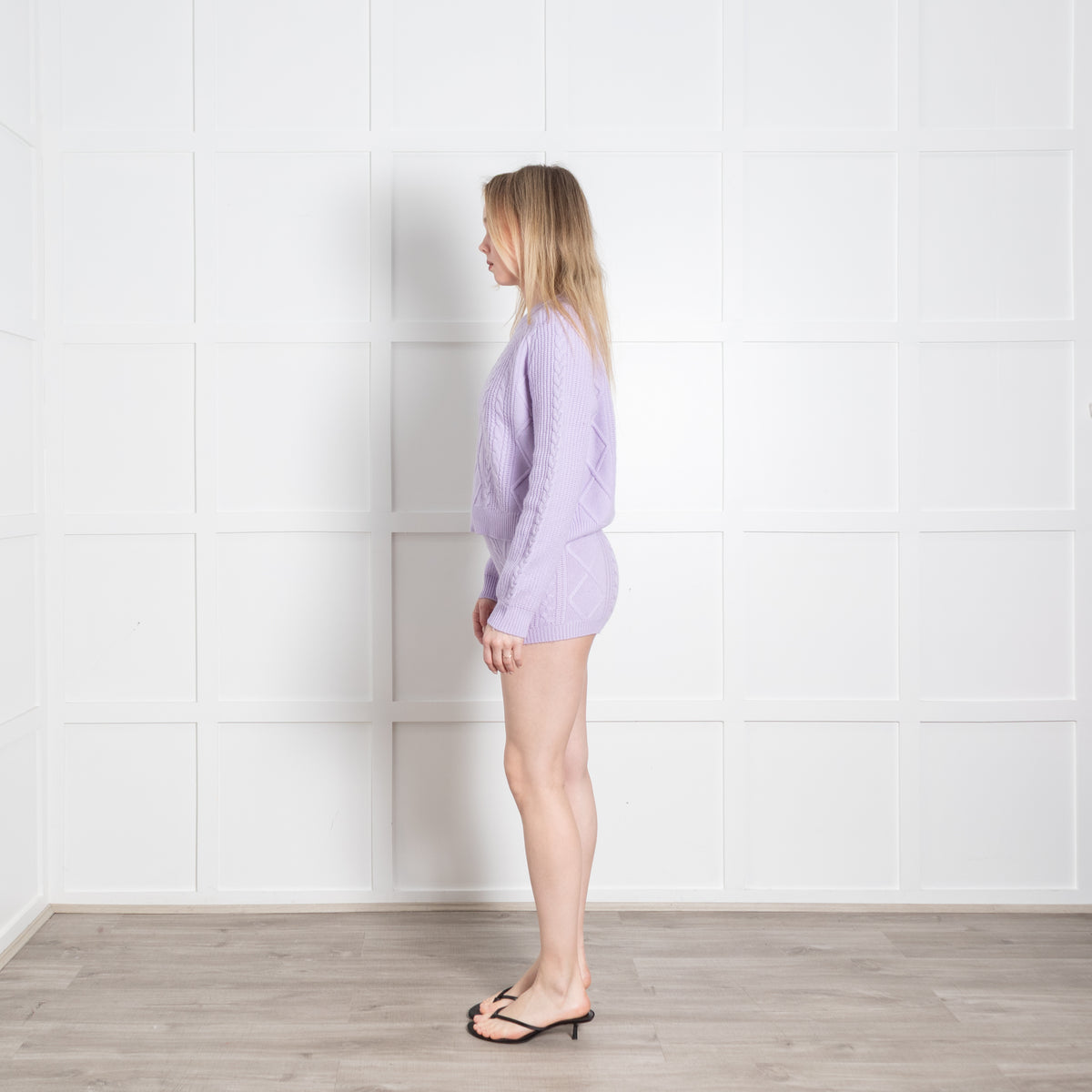 Claudie Pierlot Lilac Cable Wool Blend Sweater