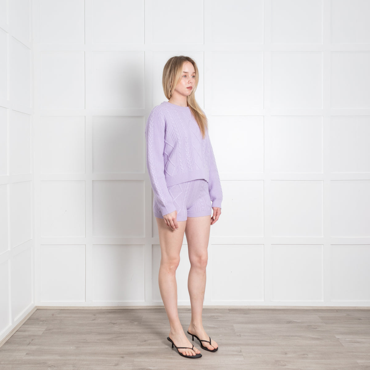 Claudie Pierlot Lilac Cable Wool Blend Sweater