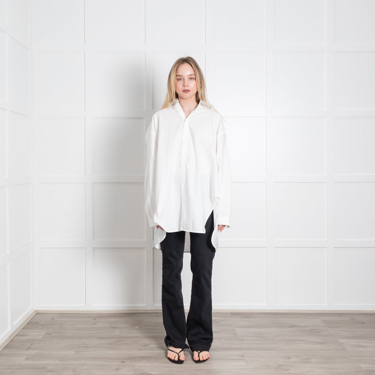 Raey Cream Textured Oversized Shirt