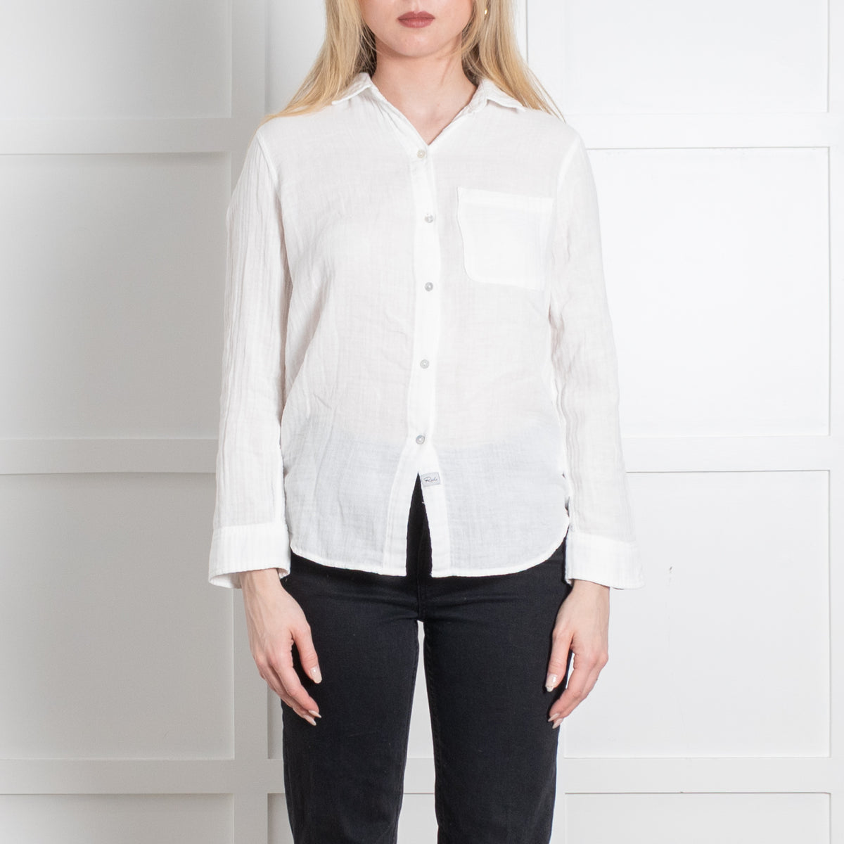 Rails White Cotton Long Sleeve Shirt