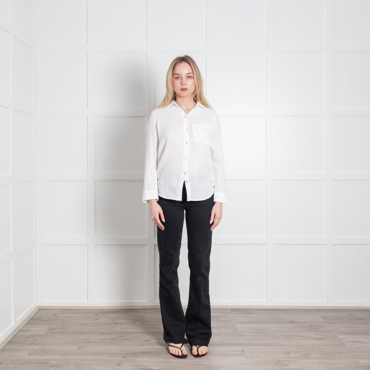 Rails White Cotton Long Sleeve Shirt