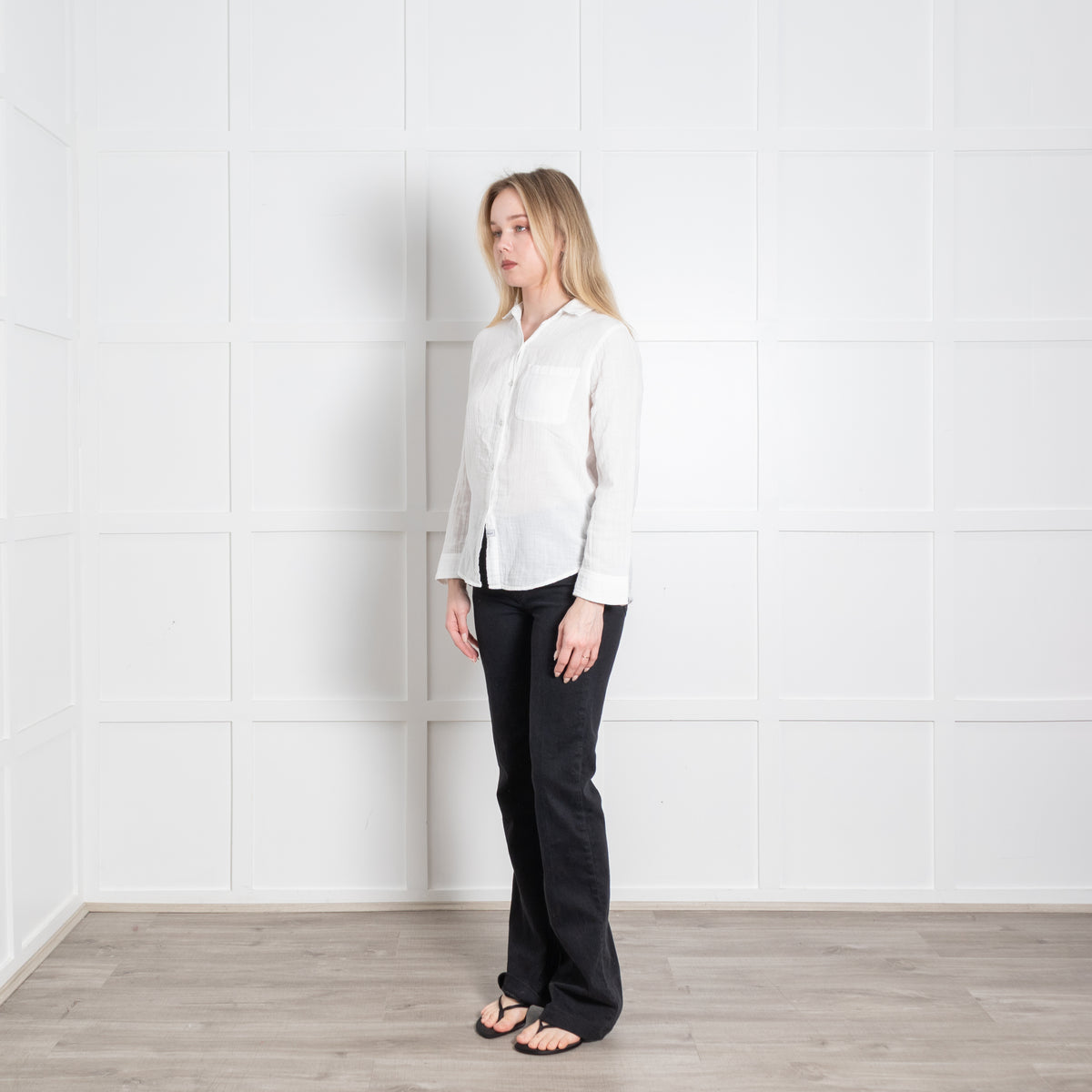 Rails White Cotton Long Sleeve Shirt