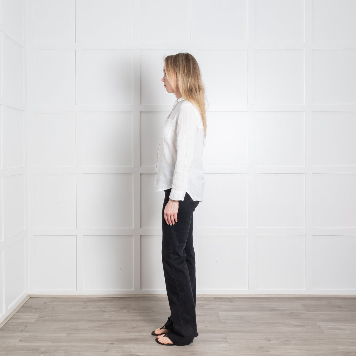 Rails White Cotton Long Sleeve Shirt