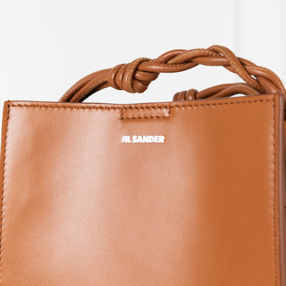 Jil Sander Tan Leather Braided Strap Small Bag