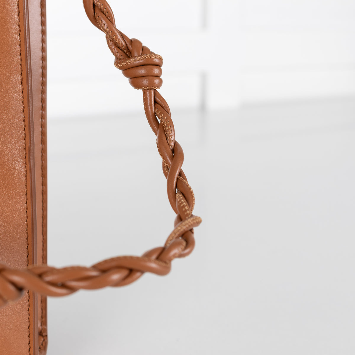 Jil Sander Tan Leather Braided Strap Small Bag
