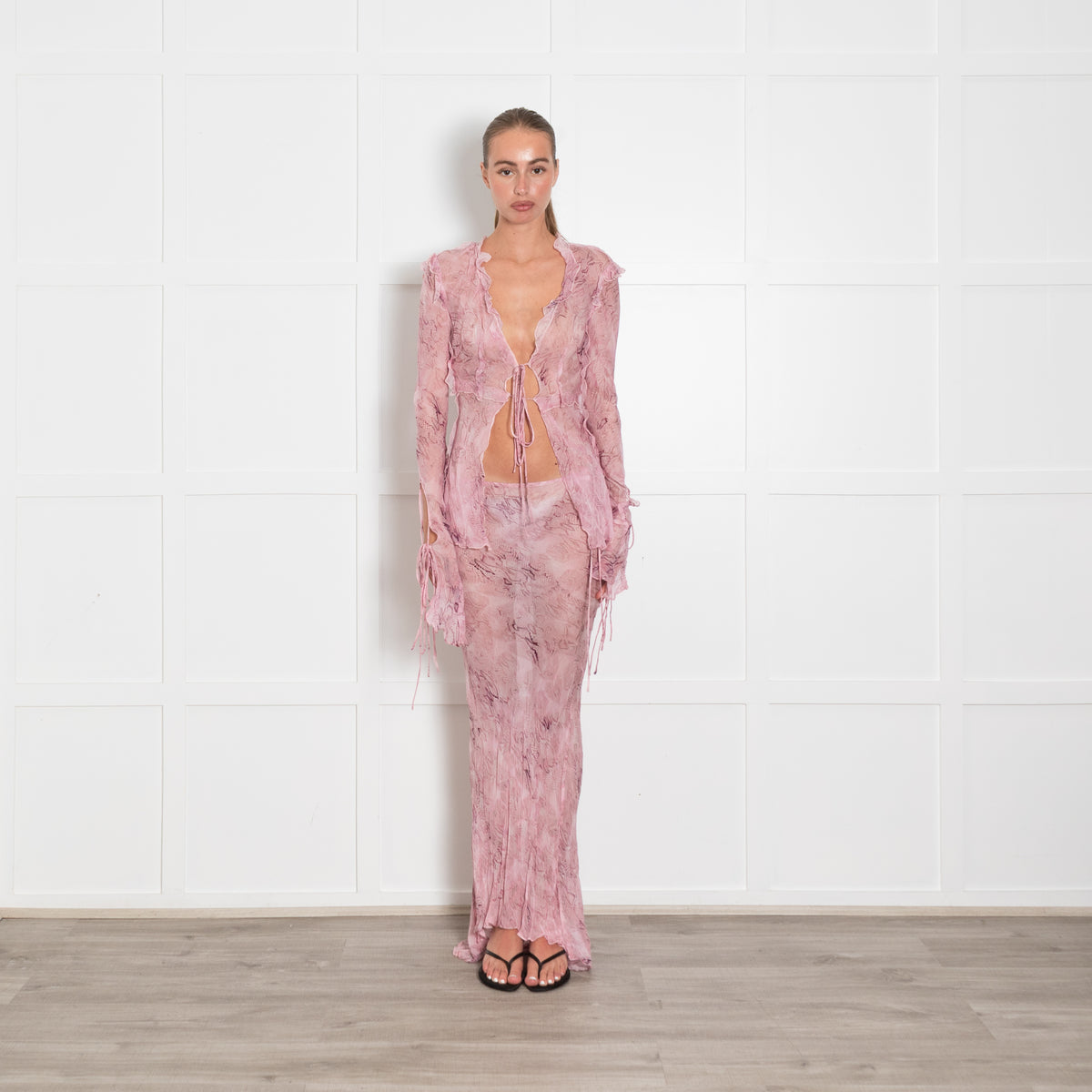 Rat & Boa Pale Pink Cobra Maxi Skirt