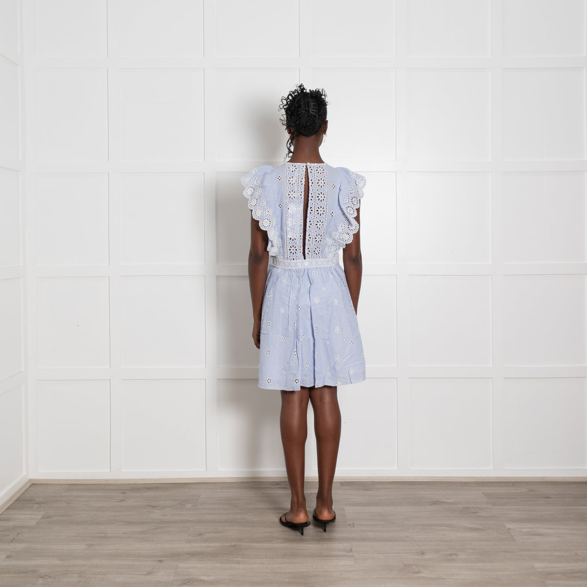 Sea New York Blue and White Broderie Mini Dress