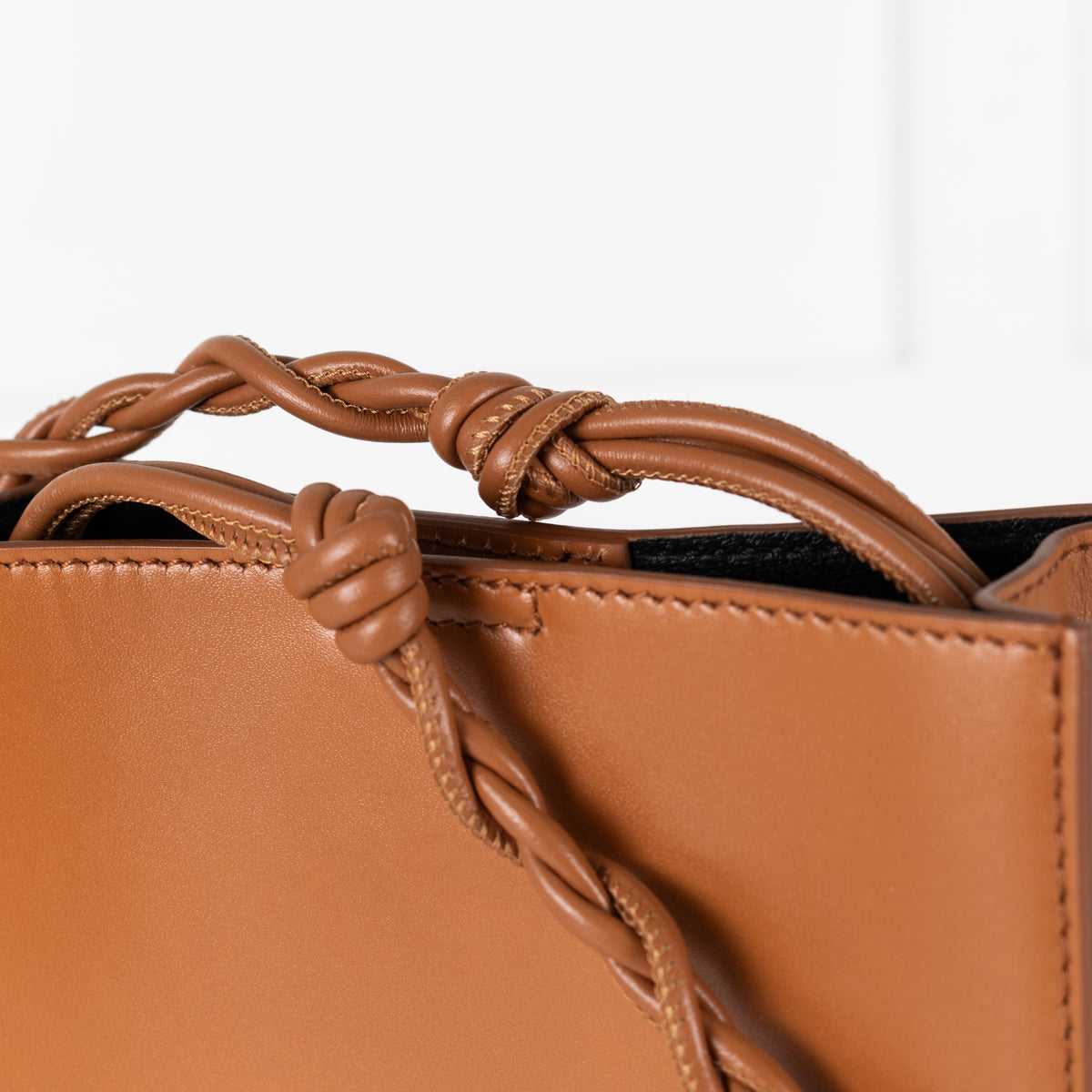 Jil Sander Tan Leather Braided Strap Small Bag