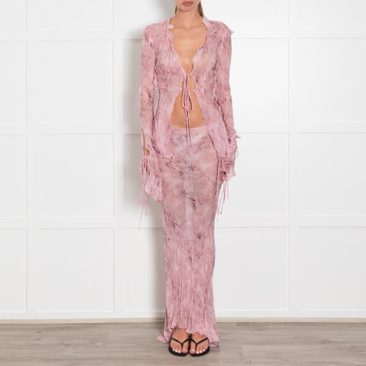 Rat & Boa Pale Pink Cobra Maxi Skirt