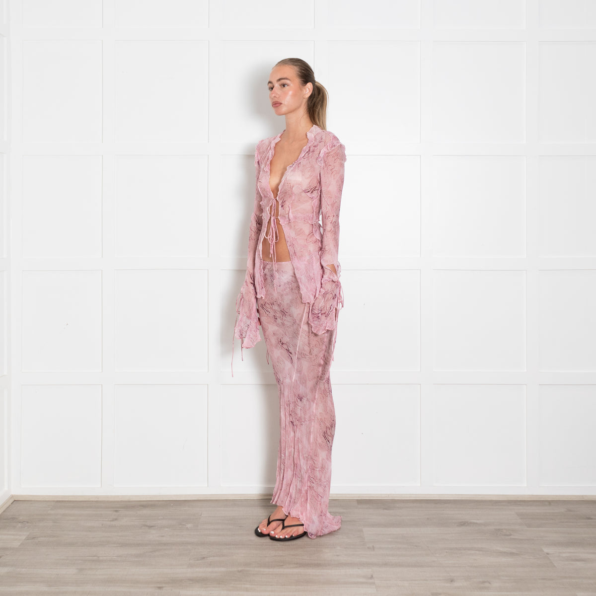 Rat & Boa Pale Pink Cobra Maxi Skirt