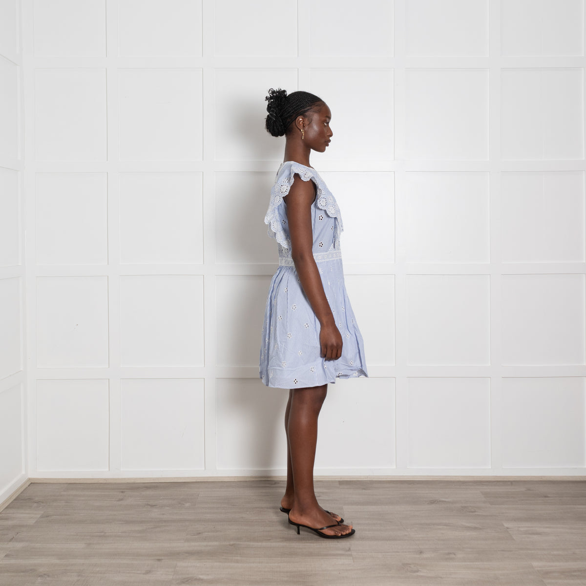 Sea New York Blue and White Broderie Mini Dress
