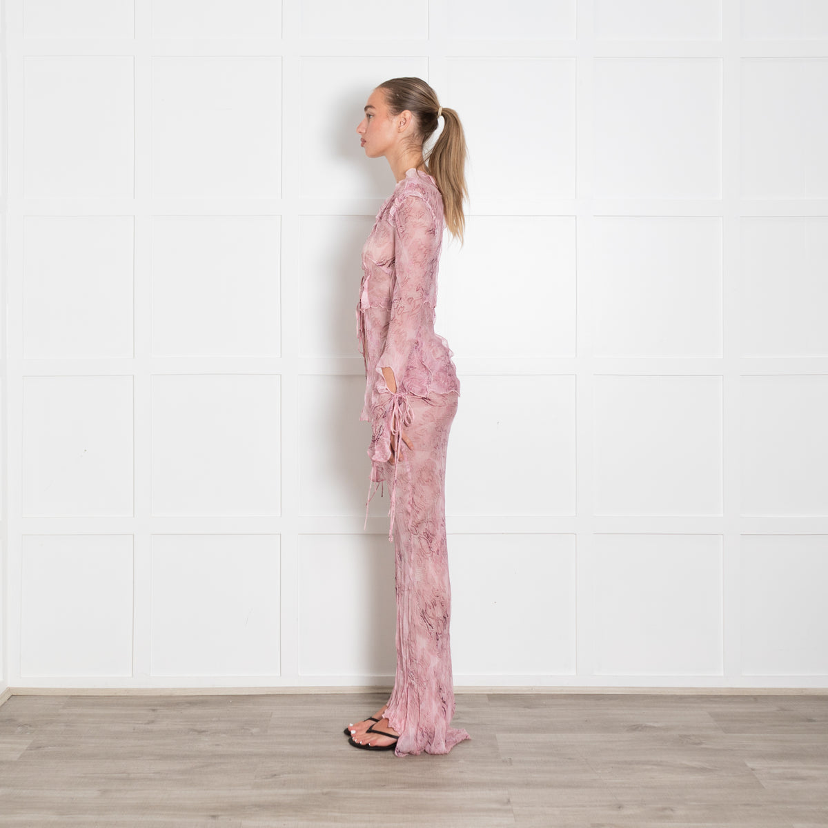 Rat & Boa Pale Pink Cobra Maxi Skirt