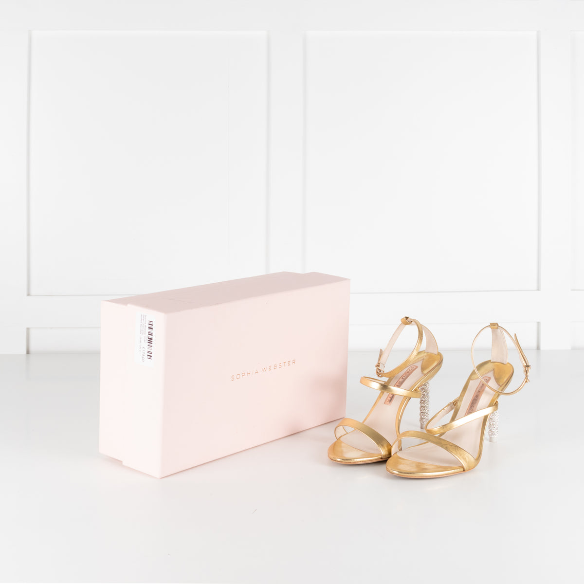 Sophia Webster Gold Silver Diamante Heeled Sandals