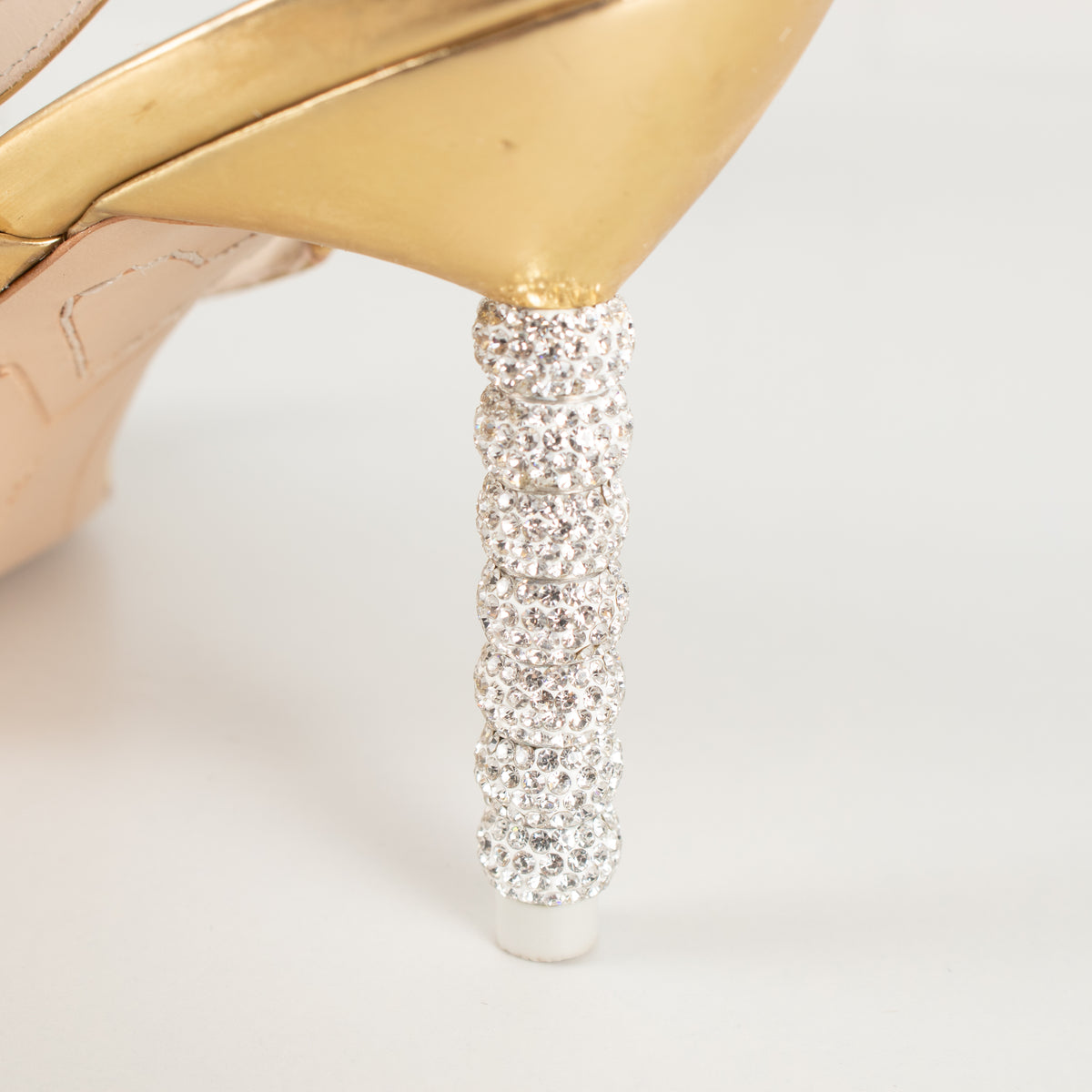 Sophia Webster Gold Silver Diamante Heeled Sandals