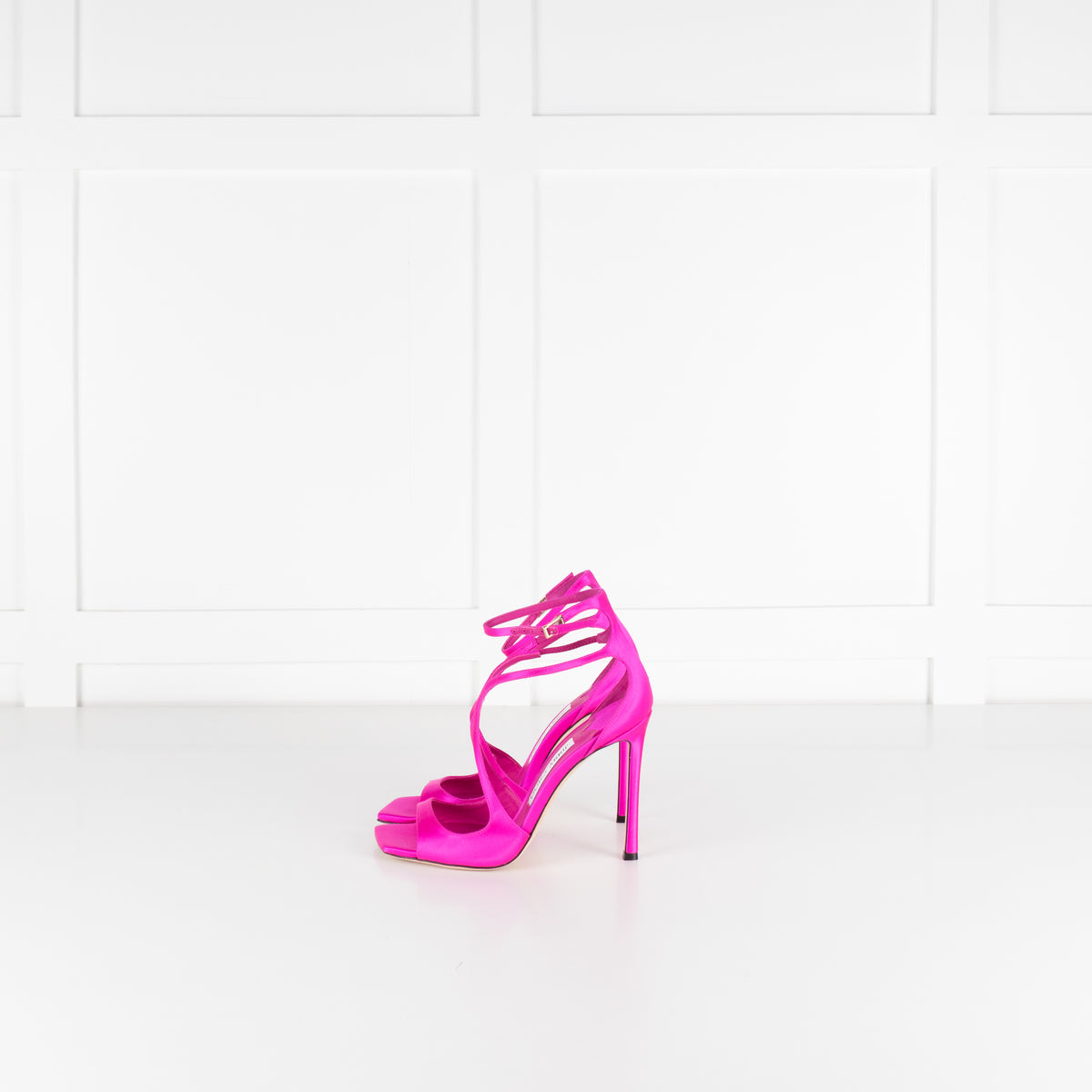 Jimmy Choo Fuchsia Pink Satin Heeled Sandals
