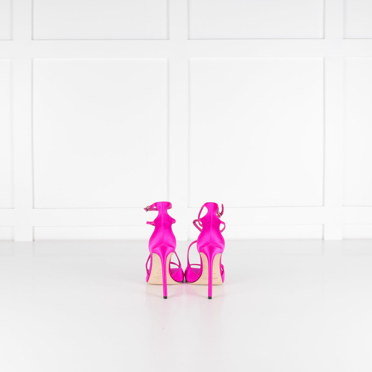 Jimmy Choo Fuchsia Pink Satin Heeled Sandals