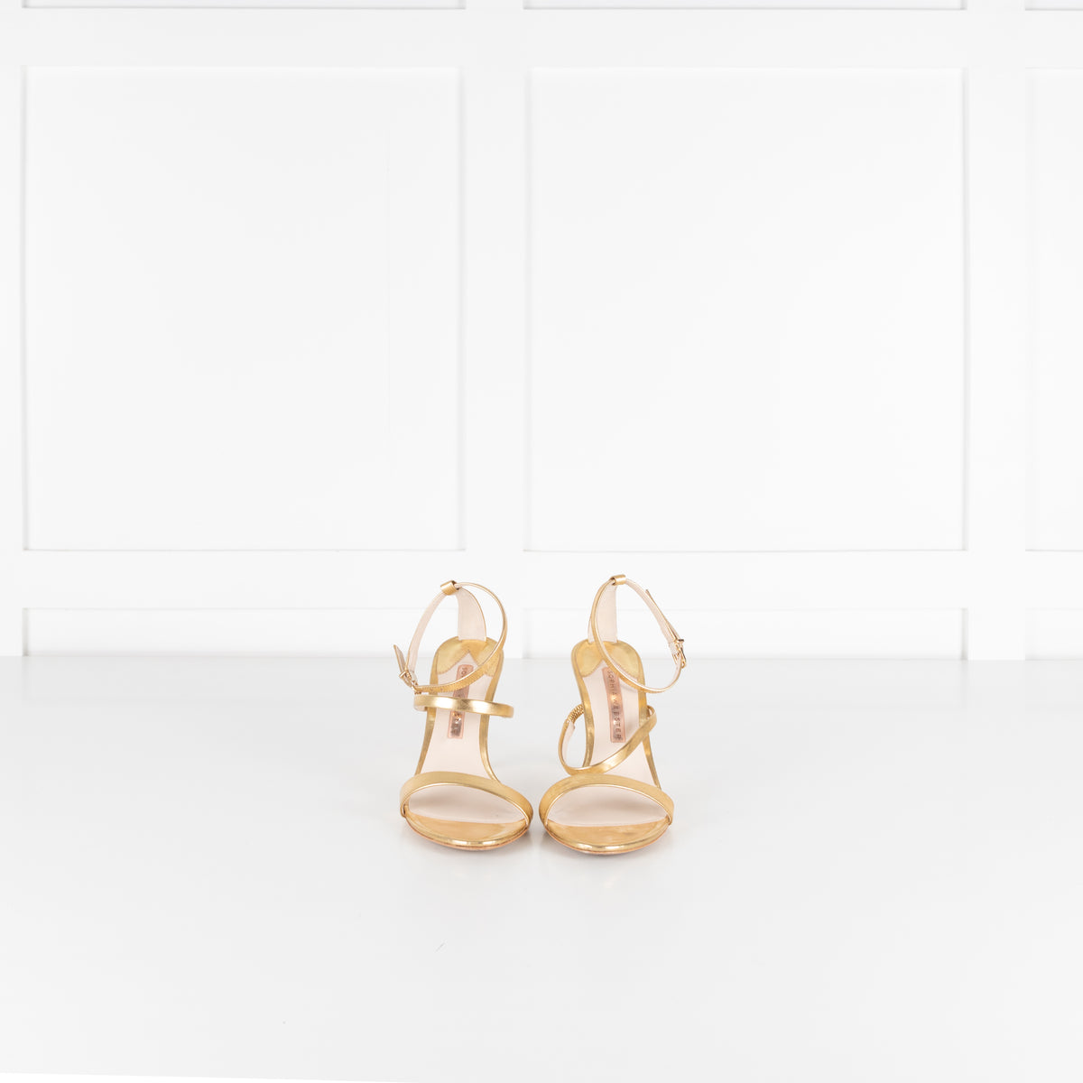 Sophia Webster Gold Silver Diamante Heeled Sandals