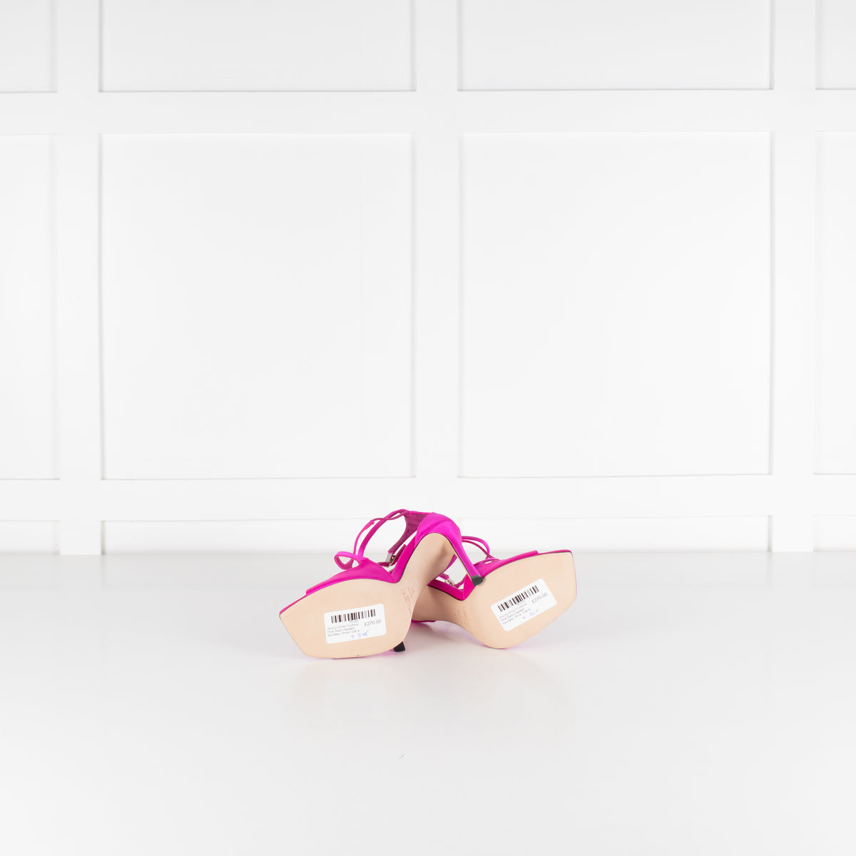 Jimmy Choo Fuchsia Pink Satin Heeled Sandals