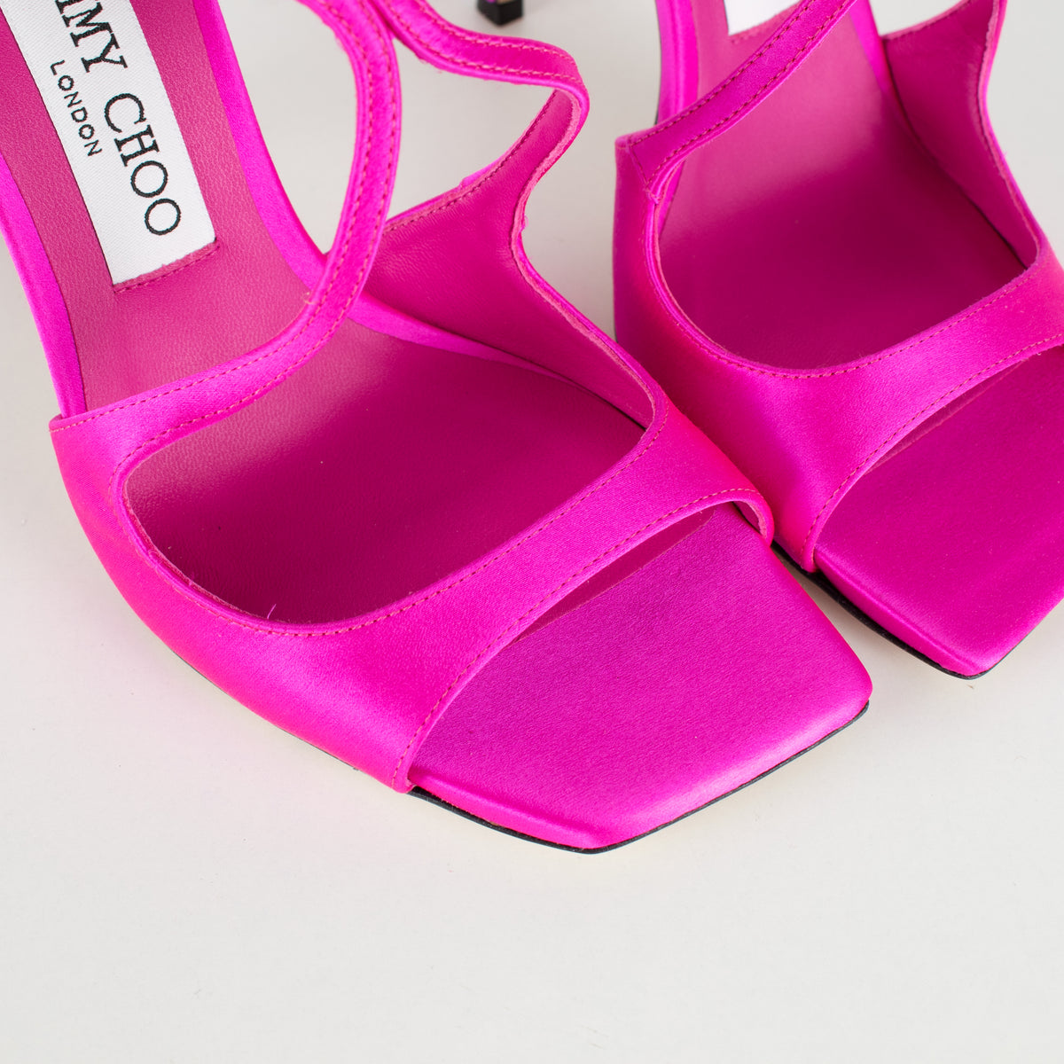 Jimmy Choo Fuchsia Pink Satin Heeled Sandals