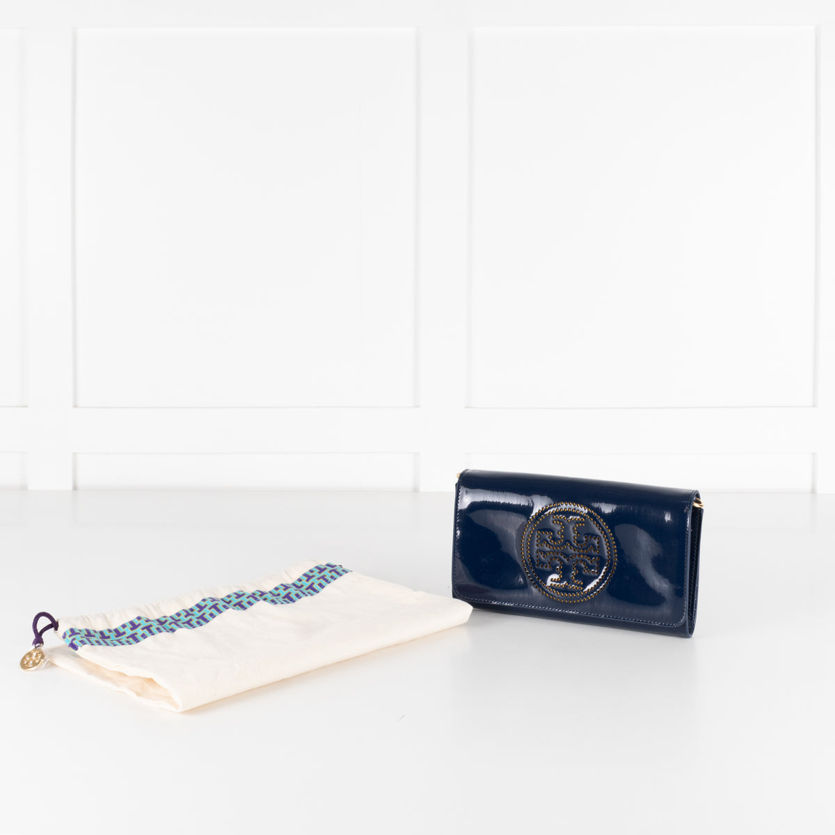 Tory Burch Navy Patent Small Crossbody Bag
