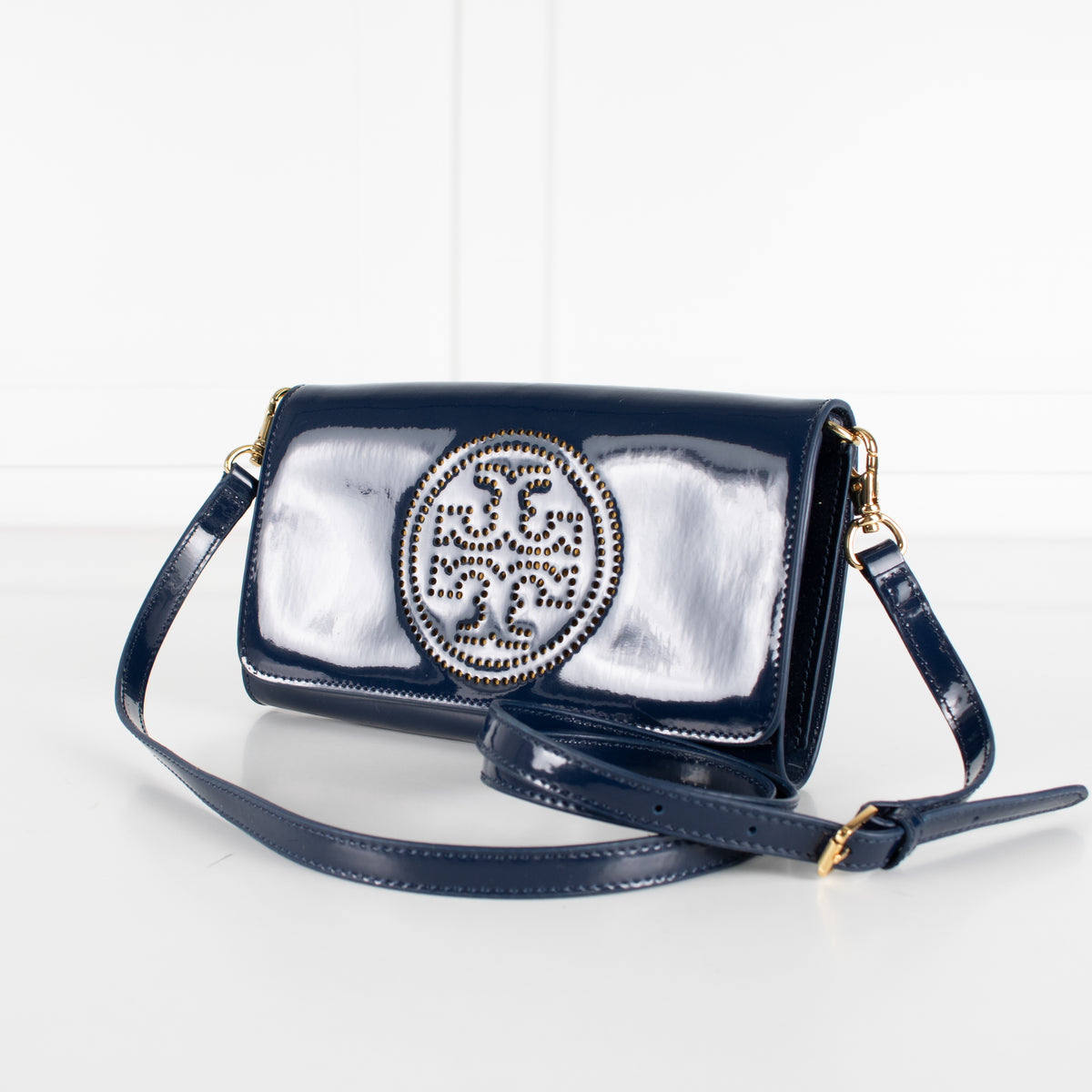 Tory Burch Navy Patent Small Crossbody Bag